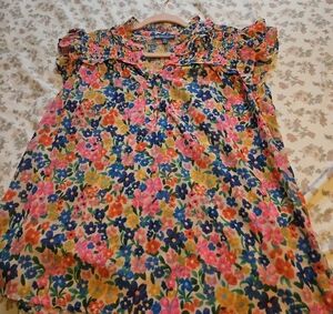 Girls' Floral Smocked Cap-Sleeve Dress - Multicolor